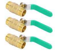 Spacnana Interruptor de Rosca Macho de Válvula de Bola de Latón de 3 Piezas 1/2 pulg. Engrosado Confiable para de Tuberías de Agua Fría y Caliente