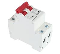 Spacnana Interruptor Miniatura DC 2P, 1000V 50A Montaje en Riel DIN | Disparo electromagnético para cortocircuito, capacidad de 1000 V 50 A, imán de extinción de de CC, protege los sistemas
