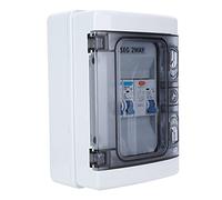 Spacnana Interruptor Miniatura IP65 40A 30mA Protección Diferencial RCD, 2MCB 6 32A con Carcasa de PC Impermeable para Instalación en Pared de Garaje Exterior