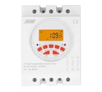 Spacnana Interruptor Temporizador Programable Trifásico 380 V 16 A, 7 Días 24 Horas Interruptor de Control de Tiempo con Pantalla Retroiluminada, Montaje en Panel para Bomba e Riego