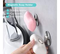 Spacnana Jabonera Magnética de Pared, Acero Inoxidable Inoxidable, Ahorro de Espacio Compacto para Almacenamiento de Baño y Cocina
