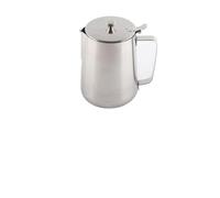 Spacnana Jarra para Espumar Leche de Acero Inoxidable, Taza para Espumar Leche, Jarra con Tapa, Boquilla sin Goteo para café con, Capuchino Artístico (600ml)
