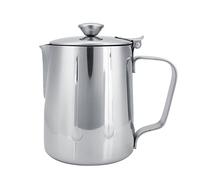 Spacnana Jarra para Espumar Leche de Acero Inoxidable, Taza para Espumar Leche, Jarra con Tapa, Boquilla sin Goteo para café con, Capuchino Artístico (350ML)