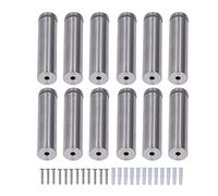 Spacnana Juego de 12 Tornillos Separadores de Acero Inoxidable, Kit de Tornillos Publicitarios de 19x80 Mm, Accesorios de Montaje para Marcos de Cuadros Acrílicos, Exhibición de Letreros de Vidrio,