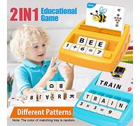 Spacnana Juego de Letras a Juego 2 en 1, Juguete Educativo con Conteo Matemático Numérico y Ortografía de Palabras para Niños de 3 a 6 Años