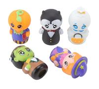Spacnana Juego de Marionetas de Dedo de Vinilo para Halloween, 5 Piezas de Marionetas de Dedo de Dibujos Animados con un Bonito Diseño Exquisito para Contar Historias en Fiestas Infantiles