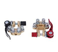 Spacnana Kit de Conector de Terminal de Batería de Automóvil Reemplazo de Abrazadera de Aleación de Aluminio de Latón 2 Piezas Herramienta de Desconexión de Liberación Rápida para Mantenimiento de