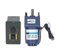 Spacnana Kit de Controlador de Velocidad del Motor de Engranajes de 15 W Aleación de Aluminio y Motor de Reducción de Velocidad de Engranajes de Cobre Rojo AC220 V Monofásico Reversible de 1250 a
