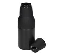 Spacnana Lata con Aislamiento Al Vacío, Tanque Enfriador de Botellas Térmicas de Acero Inoxidable, 12oz con Abridor de Botellas Incorporado para Fiesta de Cerveza, Barbacoa en la Playa (BLACK)