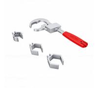 Spacnana Llave de Grifo Ajustable Diseño de Doble Cabeza 3 Cabezales Intercambiables Portabrocas de 4 Cm Llave Debajo del Fregadero Herramienta de Plomería Multifunción con Ajuste de