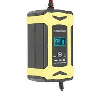 Spacnana Mantenedor de Cargador de Batería Inteligente de 12 V con Activación por Pulso y Ventilador de Refrigeración, Cargador de Batería VRLA de 4-100 AH con Pantalla de (Enchufe Europeo 110-240 V)