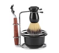 Spacnana Manual de Navaja de Navaja de Afeitar de con de Madera y Tazón para una Experiencia de Afeitar Limpia