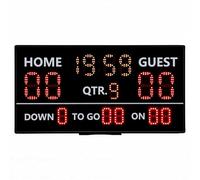 Spacnana Marcador Electrónico Portátil con Control Remoto, Pantalla LED de 14 Dígitos, Marcador de Puntuación en Tiempo Real Las 24 Horas para Canchas Interiores y Exteriores y Eventos