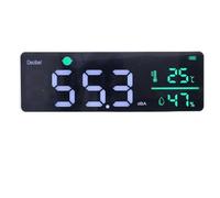 Spacnana Medidor de Nivel de Sonido, Medidor de Ruido con Pantalla LED, 30 a 130 DBA, Monitor de Temperatura y Humedad, Muestreo de 1,5 S, para Usuarios de Taller de Aula, Oficina en Casa