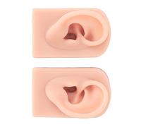 Spacnana Modelo de Oreja de Silicona, 2 uds., Oreja de Piel Humana Reutilizable, Suave y Flexible para Práctica de Perforación, Exhibición de Joyería de Entrenamiento de Acupuntura (Piel clara)