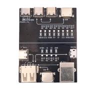 Spacnana Placa de Prueba de Cable USB, Placa PCB de Detección de Cable de Datos Multipuerto con MicroUSB Tipo C, Compatible con Interfaz IOS