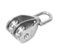 Spacnana Polea Fija de Acero Inoxidable de 2 Piezas, Rueda Doble Resistente M20, Capacidad de Carga de 75 Kg para Elevación Industrial y Colgar Objetos Pesados