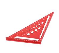 Spacnana Regla Triangular para Carpintería de Aleación de Aluminio de 7 Pulgadas, Transportador de Alta Precisión para Proyectos de Bricolaje y Renovación del Hogar (rojo)