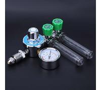 Spacnana Regulador de Argón, Regulador de Caudalímetro de Gas de Doble Tubo de Aleación de Zinc, Rango de 0 a 4000 PSI, Entrada Métrica G5 8 14 CGA540, 0 a 25 L Min para Uso en Talleres de Corte y