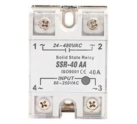 Spacnana Relé de Estado Sólido, Módulo de 40 A, Entrada de CA 90-250 V, Salida de CA 24-480 V, Control Confiable para Automatización del Hogar y Aplicaciones Industriales