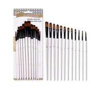 Spacnana Set de Cepillo de Pintura Filbert 12pc: Adecuado para Acrílico, Tintas, Gouache - un Cuerpo de Madera Suave Ideal para Profesionales, Estudiantes (12 piezas de cepillos Filbert)
