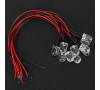 Spacnana Signos de Rescate de Energía Paquetes de Diodos LED con Cable de 12 V, Ideal para Proyectos de HEMS y Luces Indicadoras, 50 Diodos Mediados con Luz con Coloración de Ojos