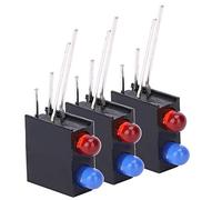 Spacnana Soporte de Plástico LED Bisel de Soporte de LED de Doble Orificio Cuadrado Negro Base Curva de 90 Grados de 3 Mm 100 Piezas para Montaje de Luz Indicadora de Panel en Componentes de Control