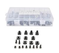 Spacnana Switches de Tacto de 250 Piezas 6x6 12x12 Push Button Switch con Caja de Almacenamiento Mini Easy Carry para Juguetes de Control Remoto, Automóviles, Electrónica