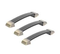 Spacnana Tirador de Cuero para Gabinete Antiguo, Aleación de Zinc de Primera Calidad, Tacto Cómodo, Elegante Tirador de Cuero para Puerta de Armario para Muebles, Tamaño 5,8 X 0,9 X 0,7 Pulgadas