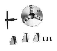 Spacnana Tornillo de Metal Cuck 6 Pulgadas, Precisión Centrado 3 Kit de Mordazas con Llave para Colgar, Disco y Triángulo (K11-160)