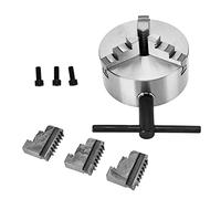 Spacnana Tornillo de Metal Cuck 6 Pulgadas, Precisión Centrado 3 Kit de Mordazas con Llave para Colgar, Disco y Triángulo (K11-125)