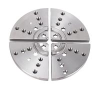 Spacnana Tornio de Madera de 5 Pulgadas Chuck Jaw, 45 Mordazas de Acero Plano con Tornillos y Llave Hexagonal para Carpintería, Molinillos, Máquinas de Perforación