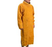 Spacnana Traje de Soldador de Piel de Vaca, Ropa de Trabajo Ignífuga de Manga Larga con Cuello Alto para Tareas de Soldadura y Herrería, Tamaño 63cm X 105cm, Unisex (#1)