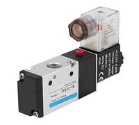 Spacnana Válvula Solenoide G1/4 de 3 Vías y 2 Posiciones AC220V DC24V Neumática de Doble Cabezal de Dos Posiciones con Columna Deslizante Dispositivo Manual de Reacción Rápida para (AC220V)