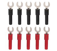 Spade Terminal Connectors 10pcs | PVC & Brass Y/U Type for 10A Current | Electrical Connectors for Electronics/Automotive/Solar | 4mm & 6mm Terminals