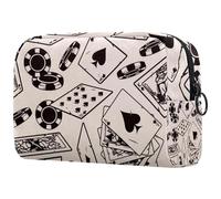 Spades - Bolsa de cosméticos para tarjetas y fichas de póquer para mujer, bolsa organizadora de maquillaje grande con cremallera, multicolor, 18.5x7.5x13cm/7.3x3x5.1in, Neceser