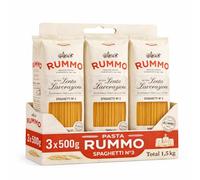 Spaghetti Rummo Nº3, Pasta Italiana, Pasta alimenticia de sémola de trigo duro, Contiene gluten, Puede contener trazas de soja, 3 Paquetes de 500 gr