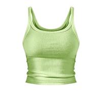 Spaghetti Top Mujer Algodón Blanco Brillo Top Mujer Fiesta Lentejuelas Plata Tank Top sin Mangas Camiseta Ligera Axila Transpirable Camiseta sin Vientre Túnica Slim Fit Tank Tops Elegante Camiseta, c
