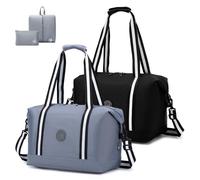 SPAHER 2X Bolsa de Viaje 40x30x25 Eurowings Equipaje de Mano Bolsa de Deporte Gimnasio Mujer Hombres Impermeable Bolsos Maternidad Hospital Fin Semana Cabin Duffle Bag Gym Bag Negro
