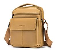 SPAHER Bandolera Grande de Piel para Hombre - Bolso Caballero de Cuero - Mariconera para Hombres - Man Bag