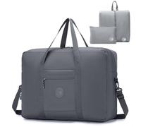 SPAHER Bolsas de Viaje Plegable 55x40x20 Ryanair Tui Airways Lufthansa 45L Plegable Equipaje de Mano Cabina Bolsa de Deporte para Viaje Maternidad Hospital Bolso Equipaje Germanwings Impermeable Gris