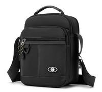 SPAHER Bolso Hombre Bandolera Bolso de Mensajero Hombre Casual Bolsos de Mano Nylon Impermeable Negocio Bolso Caballero Mariconeras Man Bag para IPad Mariconeras para Hombres Negro