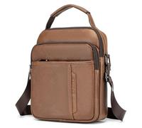 SPAHER Bolso Hombre de Cuero Genuino Bandolera Hombre Piel Grande Bandolera Cuero Hombre Bolsos Caballero Bolso Mensajero Hombre Bandolera Bolso de Piel Hombre Marrón