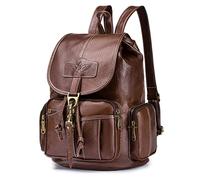 SPAHER Mochila Mujer Anti-Robo Mochila de Cuero PU Casual Mochila para Mujer Bolso Mujer Bandolera Bolsa de Mano Retro Impermeable Mochila de Viaje Café Daypack de Escuela para Las Niñas