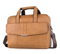 SPAHER Portadocumentos Cuero Hombre, Maletín Portátil 15.6 Pulgadas, Bolso de Trabajo y Negocios, Portafolios de Piel, Regalo para Hombre