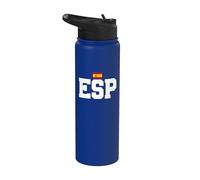 Spain Country Code with Flag Trendy College Font Stainless Steel Insulated Water Bottle