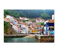 Spain Cudillero Asturias Spain Jigsaw Puzzle 1000 piezas Juego ilustraciones viaje recuerdo madera