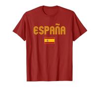 Spain Flag Vintage Espana Pride Spanish Women Men Kids Red Camiseta