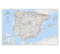 Spain & Portugal Classic Flat: Wall Maps Countries & Regions (National Geographic Reference Map)