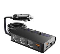 SPAKAMTZTK Adaptador de cargador coche 9 en 1 228 W for interruptores independientes carga, toma corriente CC for encendedor cigarrillos, divisor 3 enchufes PD encendedor(180W)